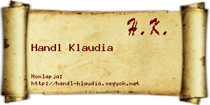 Handl Klaudia névjegykártya